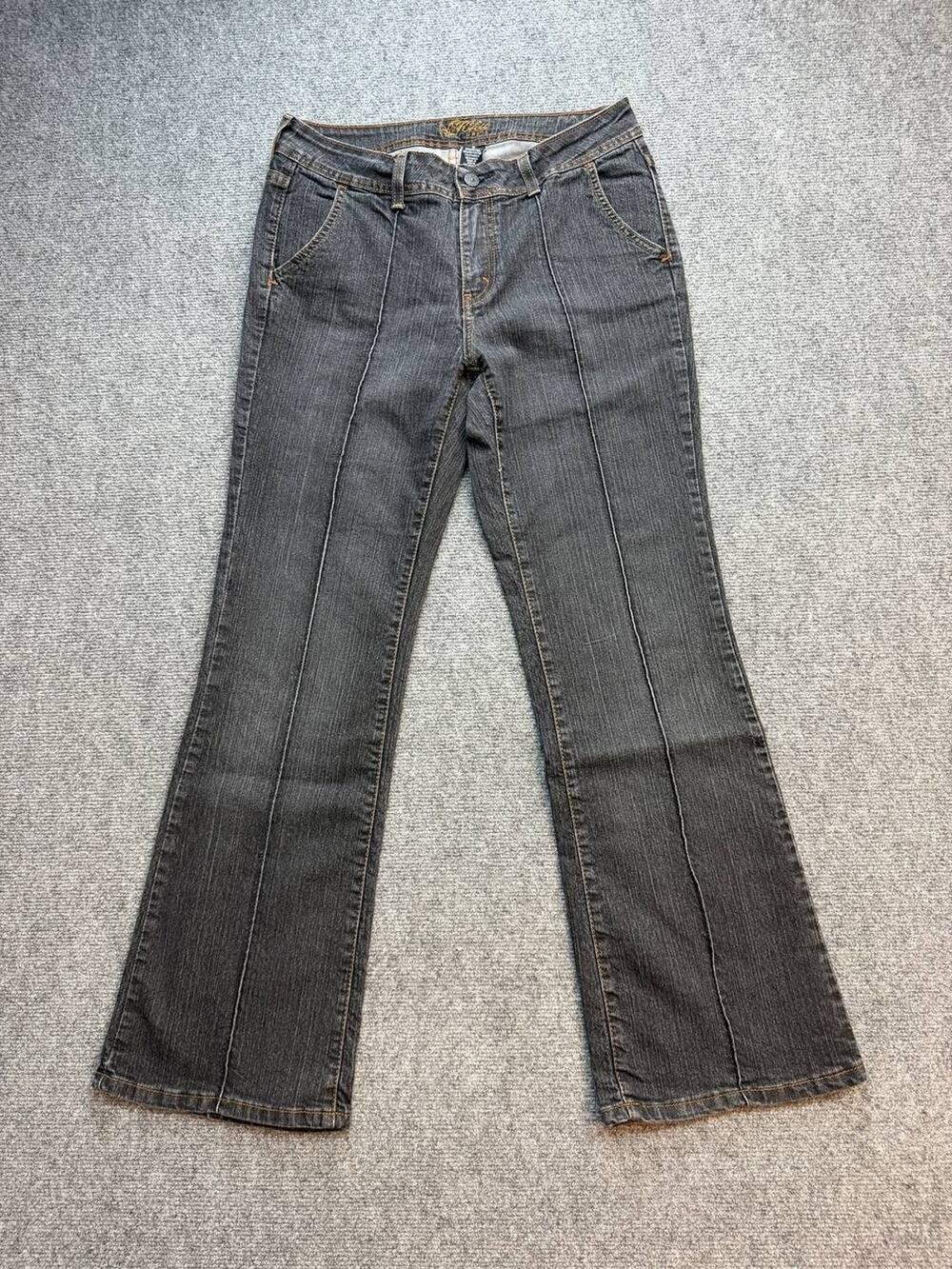 Vintage Y2K Kikit Women’s Size 8 Black Stretch Bootcut Trouser Jeans Seamed